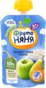 Пюре Фрутоняня, яблоко груша с творогом, 90г