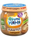 Паштет детский из говядины с печенью в стеклянной банке, ФрутоНяня, 80 г