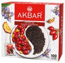 Чай черный AKBAR яблоко и шиповник, 100 х1,5 г