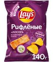 Чипсы картофельные Lay's рифлёные со вкусом лосось в сливочном соусе, 140г