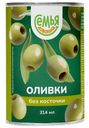 Оливки без косточки Семья довольна 300г