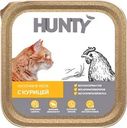 Корм консервированный для взрослых кошек HUNTY с курицей, кусочки в желе, 100г