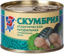 Скумбрия 5 МОРЕЙ с маслом, 250г