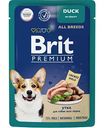 Влажный корм для собак всех пород Brit Premium утка в соусе, 85г