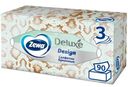 Салфетки бумажные Zewa Deluxe Дизайн косметические 3 слоя, 90шт