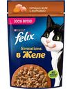 Влажный корм для кошек Felix Sensations курица-морковь в желе, 75г