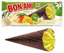 Мороженое BIN AMI сливочное со вкусом манго с топингом лайм в вафельном сахарном рожке с шоколадной глазурью, 70 г