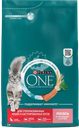 Корм сухой для кошек PURINA ONE с высоким содержанием лосося, для стерилизованных, 3кг