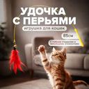 Игрушка для кошек "Удочка с перьями", Pet Club, 85 см, в ассортименте