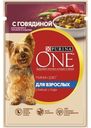 Корм Purina ONE Мини для взрослых собак с говядиной 85г