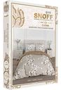 Комплект постельного белья 2-спальный для Snoff Канела сатин цвет: серый/пыльная роза/светло-коричневый, 4 предмета