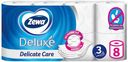 Туалетная бумага Zewa Deluxe с перфорацией трехслойная 8 шт