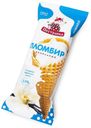 Мороженое пломбир «Пестравка» со вкусом ванили в вафельном сахарном рожке с шоколадной глазурью, 120 г