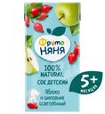 Сок ФрутоНяня яблочно-шиповниковый осветлённый для детей раннего возраста, 200мл
