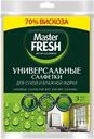 Салфетки для уборки MASTER FRESH 30x38см, универсальные, вискоза, 3шт