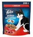 Корм сухой Felix Двойная вкуснятина для взрослых кошек с мясом, 200г
