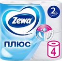 Бумага туалетная ZEWA Plus 2-слоя белая, 4шт