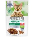 Влажный корм для иммунитета кошек Perfect Fit Immunity говядина-семена льна в желе, 75г
