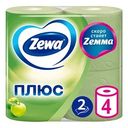 Туалетная бумага Zewa Плюс Яблоко 2-слойная, 4 рулона