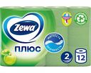 Туалетная бумага Zewa Плюс Яблоко 2 слоя, 12 рулонов