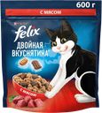 Корм сухой для взрослых кошек FELIX Двойная вкуснятина с мясом, 600г