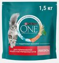 Сухой корм для стерилизованных кошек и кастрированных котов с лососем и пшеницей Purina ONE 1.5кг