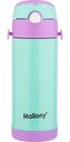 Термос с кнопкой Mallony бирюзово-сиреневый, 350мл