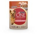 Корм для собак Purina ONE Мини Контроль веса влажный с курицей рисом и томатами в подливе, 85 г