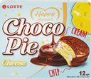 Печенье LOTTE Chocopie cheese, глазированное со вкусом сыра, 336г