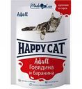 Корм для кошек влажный Happy cat Adult Говядина и баранина, 100 г