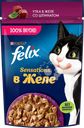 Корм влажный для взрослых кошек FELIX Sensations Утка в желе со шпинатом, 75г