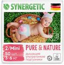 Подгузники дышащие ультратонкие Synergetic Pure&Nature 2 Mini (3-6 кг), 50 шт