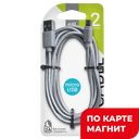 GAL Кабель USB-micro USB 2м 2А нейлон(Вега):4/20