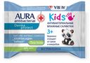Влажные салфетки детские Aura antibacterial kids антибактериальные 3+, 15 шт