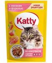 Корм влажный Katty с лососем и форелью в соусе для кошек 85г
