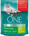 Корм сухой Purina One с индейкой и цельными злаками для домашних кошек, 750г