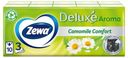 Платочки бумажные носовые Zewa Deluxe Ромашка, 3 слоя, 10х10 шт
