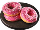 Донат глазирированный со вкусом клубники, в ассортименте,  58-70 г