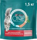 Корм сухой Purina One с лососем и пшеницей для стерилизованных кошек 1.5кг