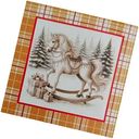 Салфетки бумажные Скатерть с лошадью 33х33 см, 3 слоя, 20шт