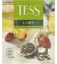 Чай зеленый Tess Flirt листовой с клубникой и ароматом белого персика в пакетиках 1,5 г x 100 шт