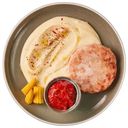 Биточек куриный с соусом из болгарского перца и картофельным пюре Перекрёсток Select, 250г