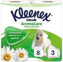 Туалетная бумага Kleenex Aroma care ромашка 3 слоя 8 рулонов