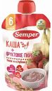 Каша + Пюре фруктовое Semper Банан и клубника с 6 месяцев, 120 г