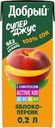 Сок ДОБРЫЙ Active kid Супер Джус Яблоко, персик, 0.2л