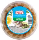 Сельдь Vici Любо есть Царская слабосоленая в масле с укропом филе кусочки 400 г