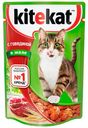Влажный корм для кошек Kitekat с сочными кусочками говядины в желе, 85 г
