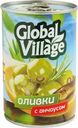 Оливки Global Village зеленые с анчоусом 300г