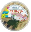 Сельдь Буревестник и К Охотничья тихоокеанская филе кусочки соленая с петрушкой и клюквой в масле, 180г