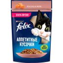 Felix Аппетитные кусочки. Корм консервированный полнорационный для взрослых кошек, с лососем в желе, 75 г